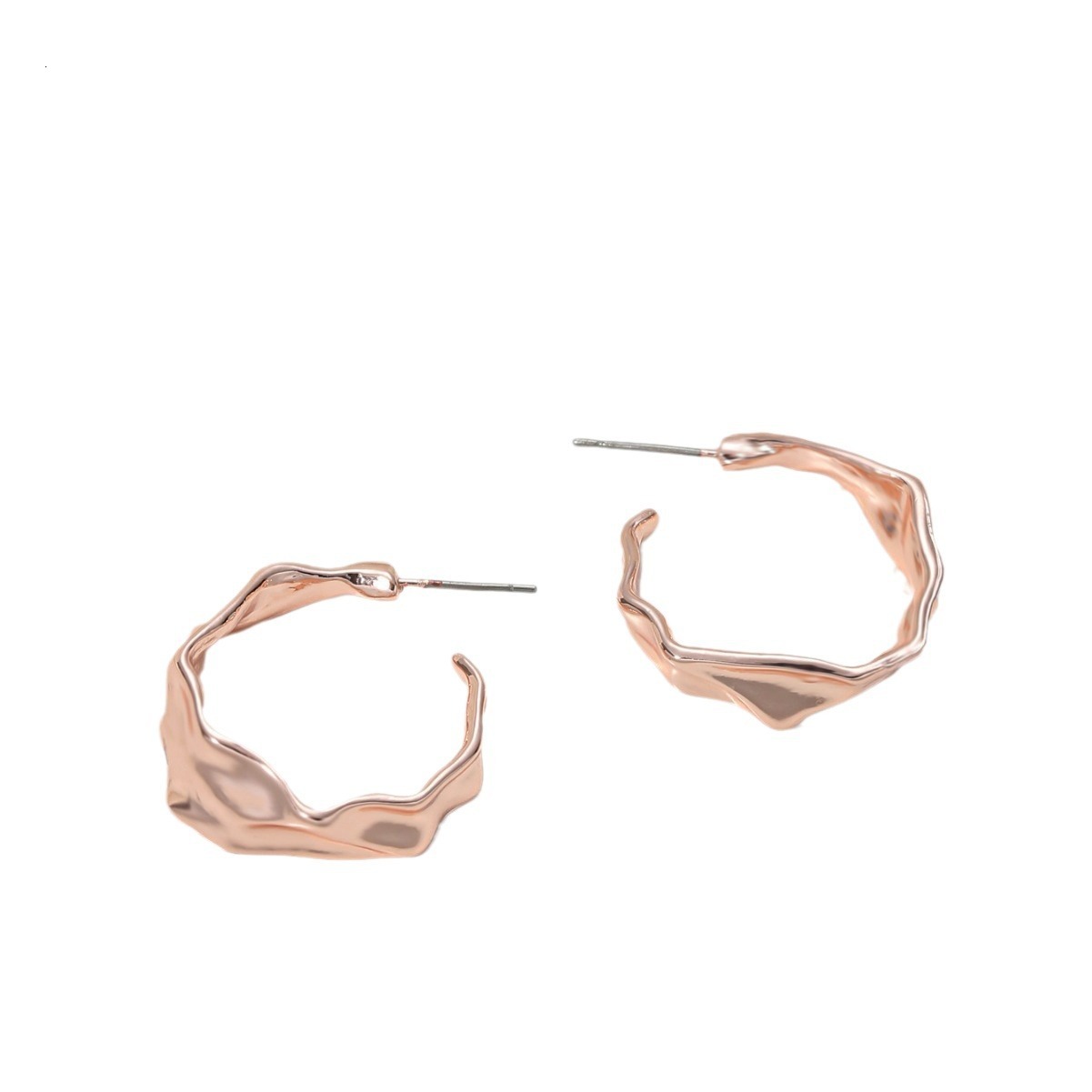 Korean Style Unique Irregular Design For Women Light Stud Earrings C-Shaped Ear Jewelry