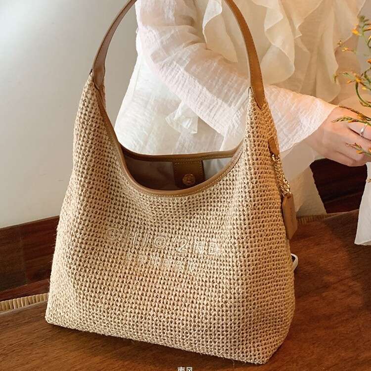Sunshine Tote Women's Summer Woven Underarm Handbag Shoulder Large Bag