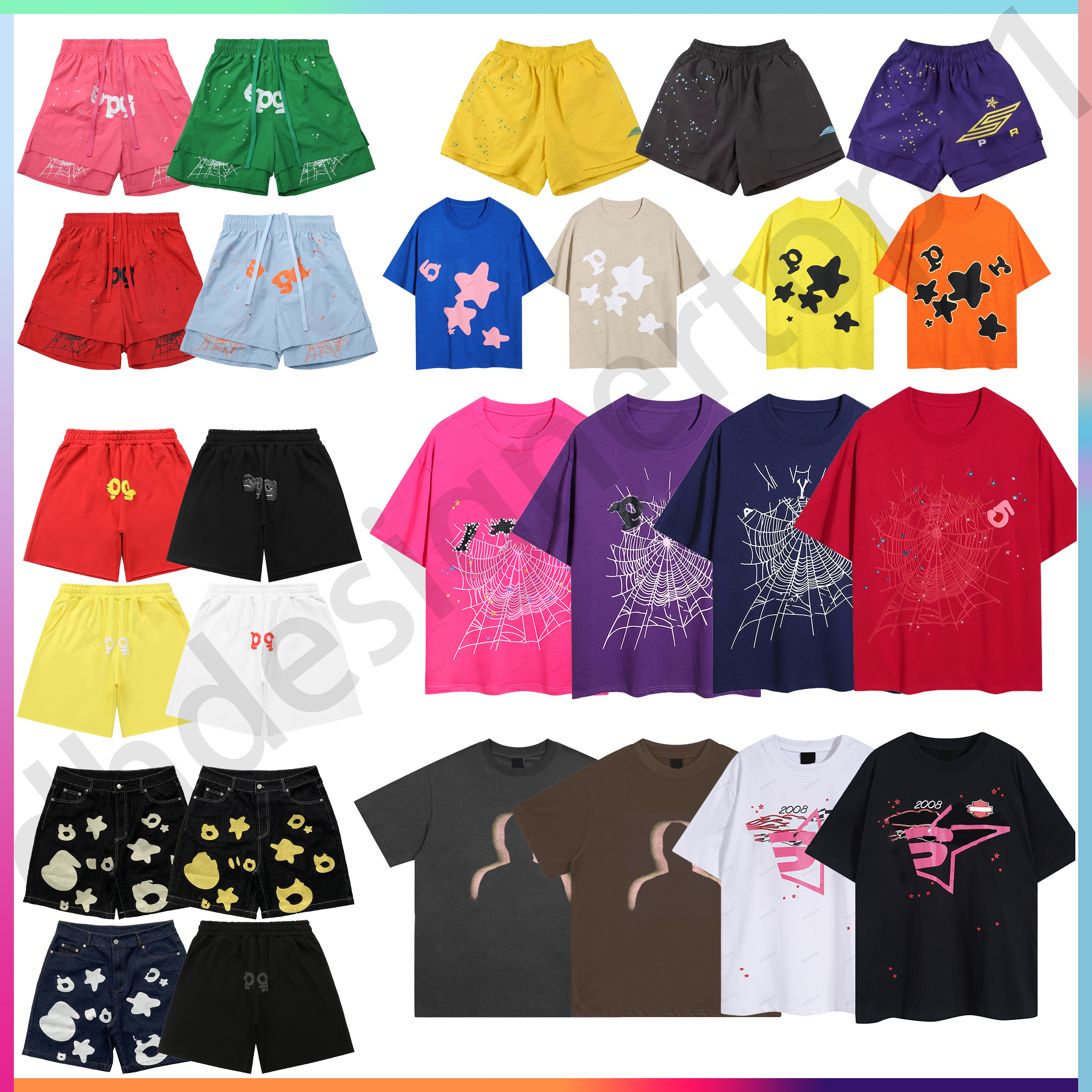 Designer spider shirt Fashion Brands Foam Printing Summer New Short Sleeve Mens Womens Oversized Loose T Shirt Tees Sweat Tshirt US size s-xl