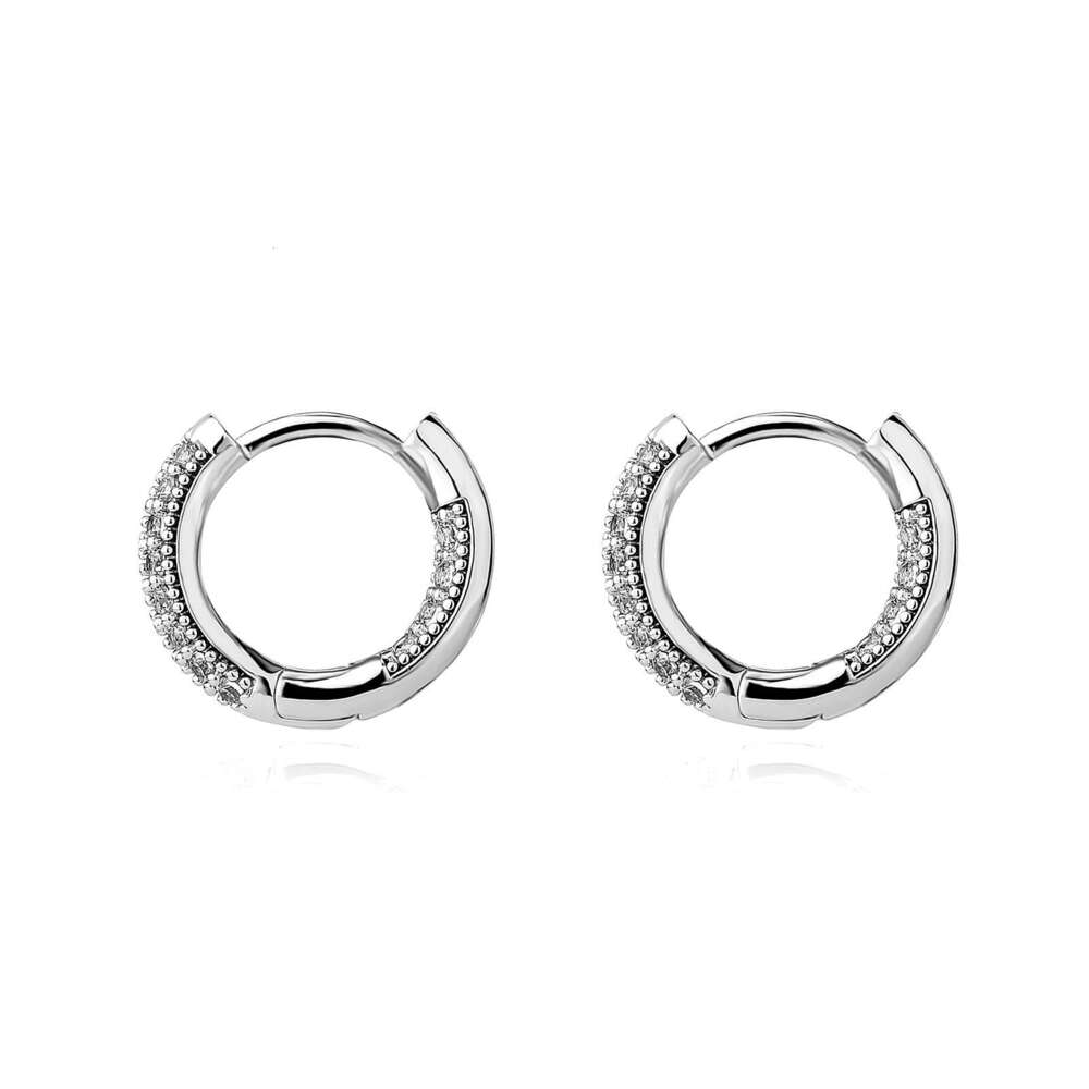 Heavy Craft High-Quality Zircon Full Dia Circle Niche Commuter Advanced Sense Gold Australian Jewelry Earrings Ear Accessories