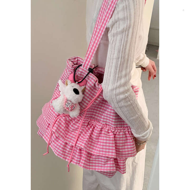 Girls' Academy Style Plaid Canvas for designer bag Women 2025 New Fashion Korean Version Underarm Tote Large Capacity Lace Bag
