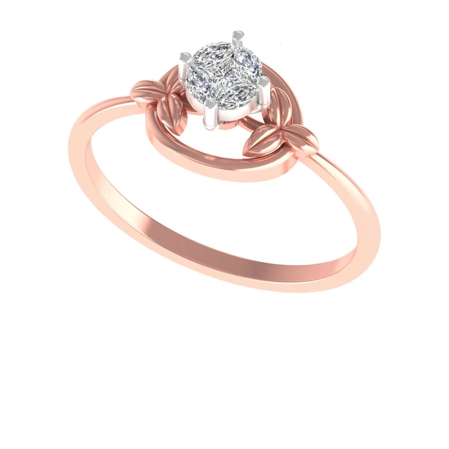 Best Quality Cheap Selling Price Best High 14K Rose Gold Plated Diamond Engagement Ring Elegant Design Anniversary