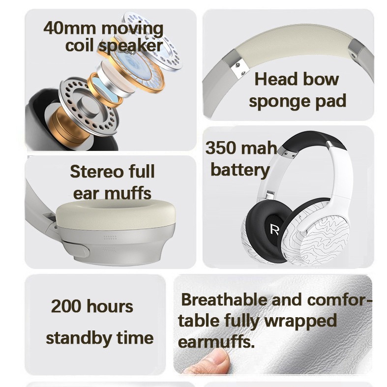 Wireless bluetooth headset three sound effects card music headset
