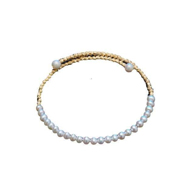 Real Plated French Crushed Gold Pearl Palace Style Elegant Bracelet Unique Versatile Women's Jewelry