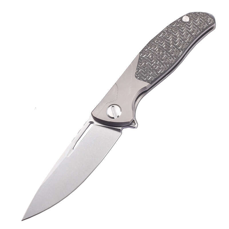 2025 Titanium Alloy + Carbon Fiber Handle Folding Camping Outdoor Fruit Survival Fishing Hunting knife EDC Tool Knife