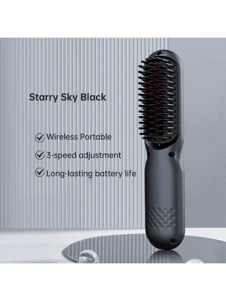 Ionic Hair Straightener Brush With Negative Ions 30-Second Quick Heat USB Rechargeable Cordless Suitable For Dry HairXJ250621
