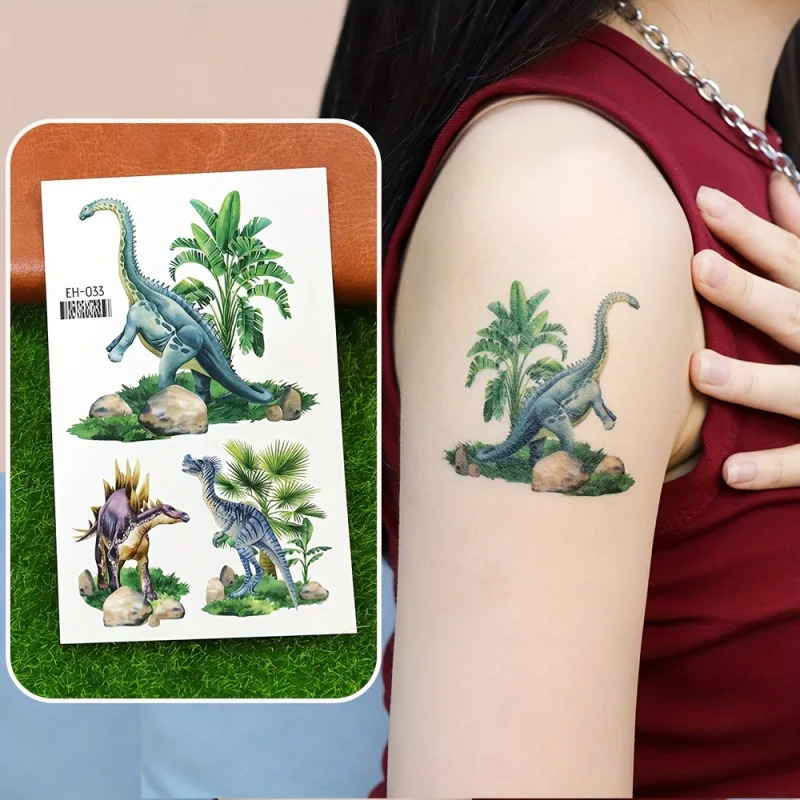12 Zhang 3D Color Dinosaur Temporary Tattoo Sticker Realistic Various Dinosaur Patterns Waterproof and durable25Days 250619