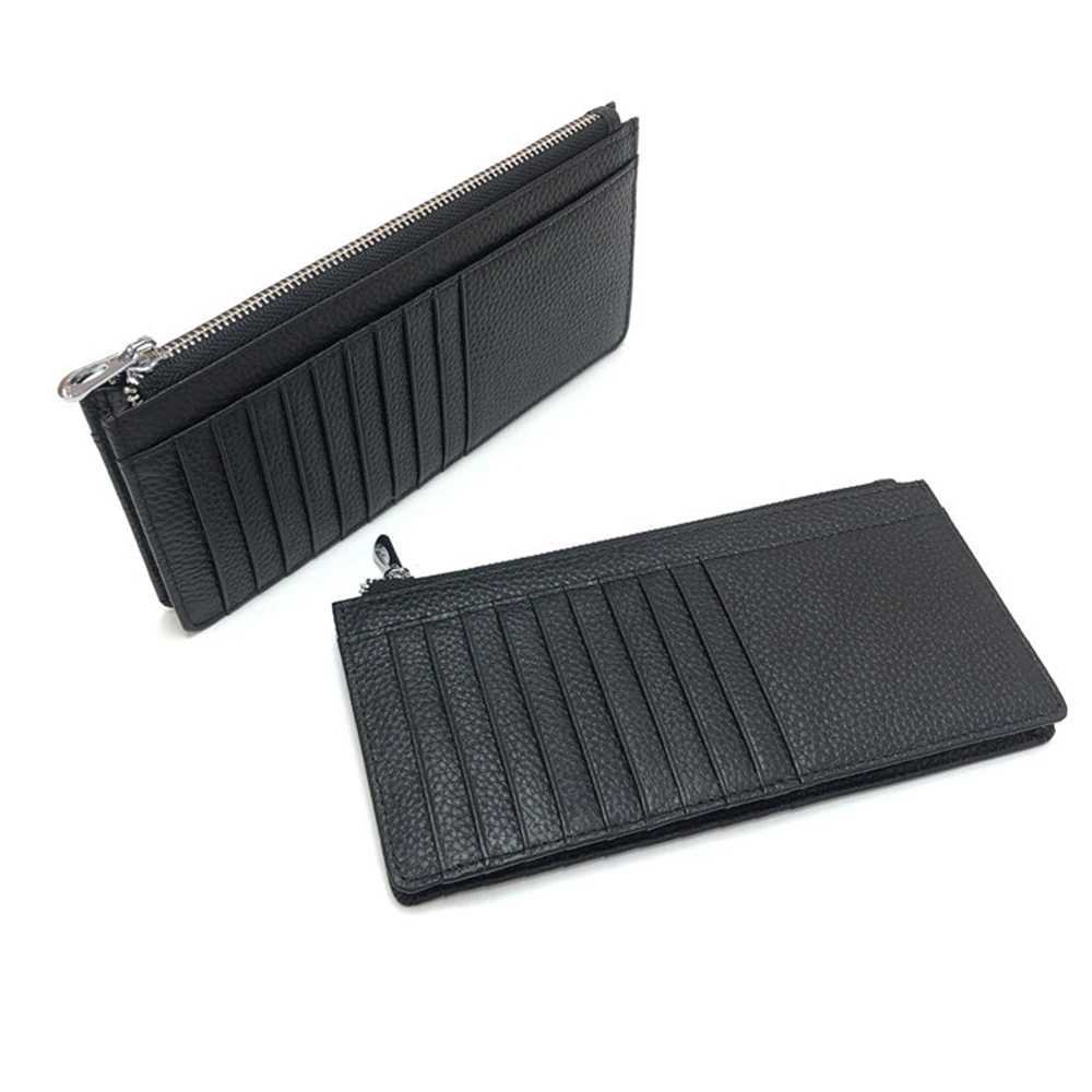Large Capacity Long Zipper Card Holder Custom Letters Genuine Leather Men Wallet Business Women Phone Clutch Purse Z250621