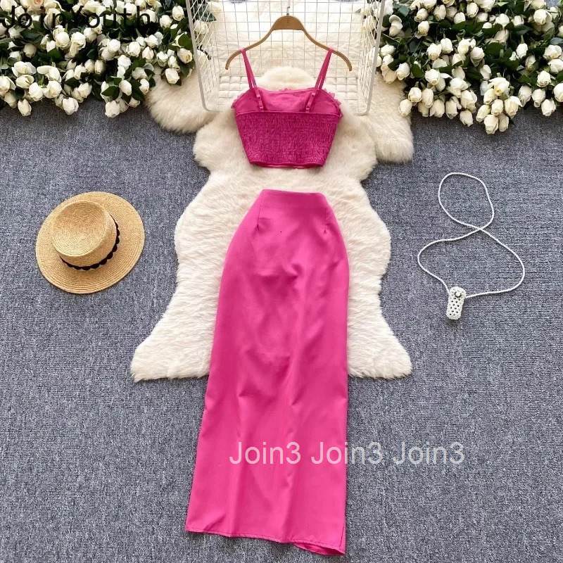Women Clothing Skirt Suit Two Piece Set 3D Floral Sexy Vest High Waist Irregular Bodycon Skirts Outfits Temperament Summer Sets