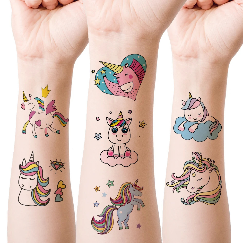 25Pcs Small Unicorn Temporary Tattoo Stickers Cartoon Rainbow Horse Pattern For Kid Birthday Party FavorsGiftsStocking Stuffer 250619
