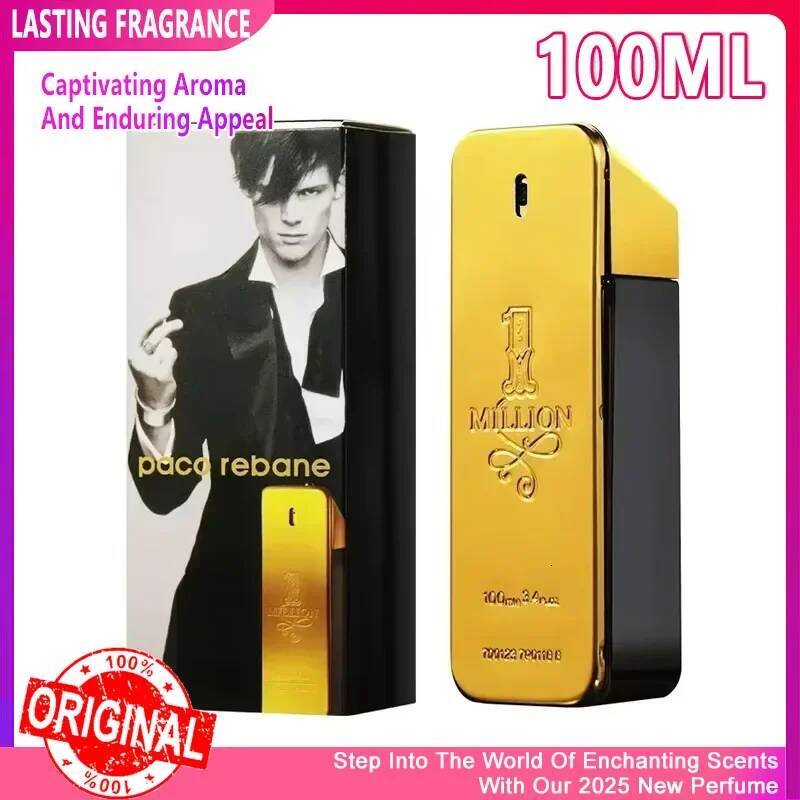 100ml Original Million Gold Hombre Perfume Lasting Masculine Men Taste Strong Spicy Pheromone Body Spray Cologne