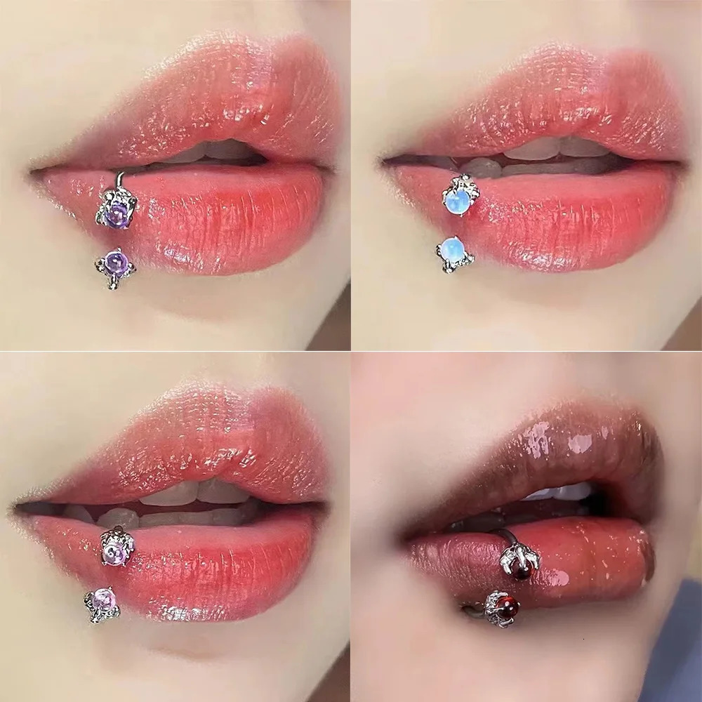 CoolGirl Lip Piercing Lip Ring Dragons Claw Stone Steel C Shape Helix Earring Septum Piercing Labial Ring Body Jewelry 250617