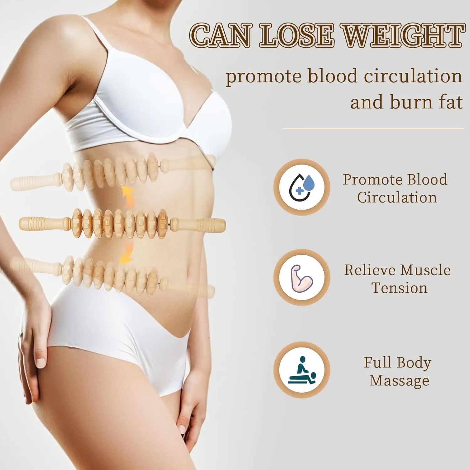 Wooden Massage Roller Manual Fascia Trigger Point Release Cellulite Sore Muscle Blasting Improve Blood Circulation Eliminate 250619
