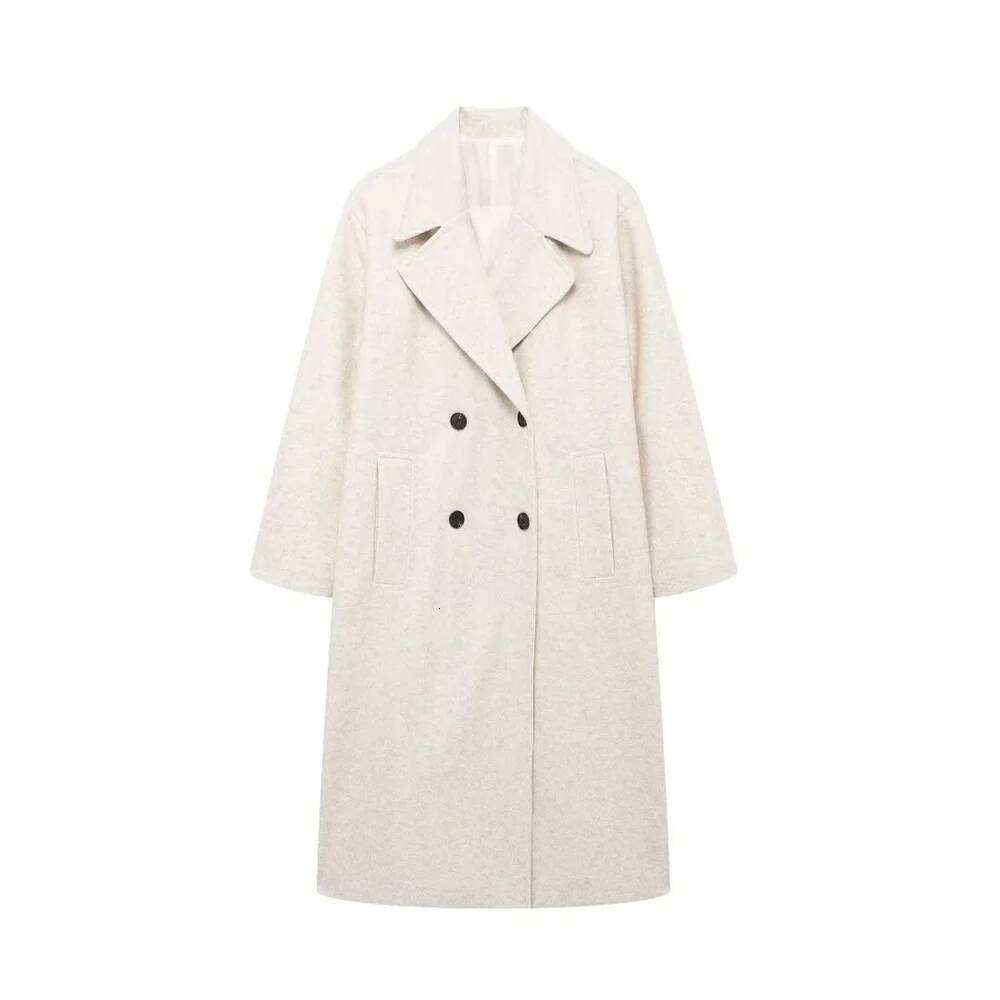 2024 RARF autumn new European and American style double breasted lapel long sleeved soft loose coat jacket