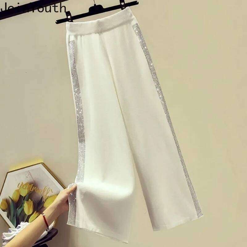 Designer Leisure High Quality Korean Wide Leg Pants for Women 2025 New Bottoms High Waist Straight Pantalon Femme Patchwork Dia Casual Fashion Trouser
