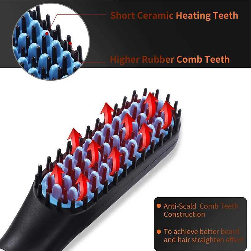 High Quality Professional Straight Hair Comb Beard Straightener Straightening Comb Fast Heating Styling ToolsXJ250621