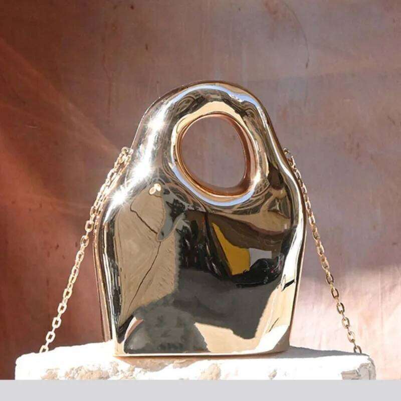 Designer Bag Gold Evening Bag Purses Handbag Designer Glitter Shoulder Bags Funny Shape Party Wedding Acrylic Shiny Clutch Purse