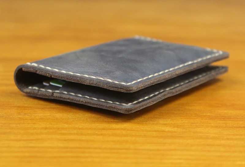 Handmade Crazy Horse Genuine Leather Card Holder Slim Men Business Card Holder Leather Card Wallet Women Card ID Holder Z250621