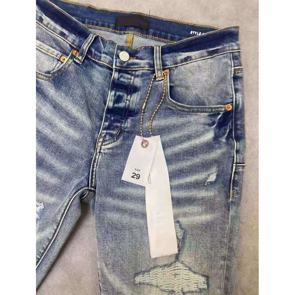 Jean Mens Purples jeans Trousers for mens Denim Designer Jeans Men Black Pants High-end Quality mens designer jean black pencil pants hole casual skin