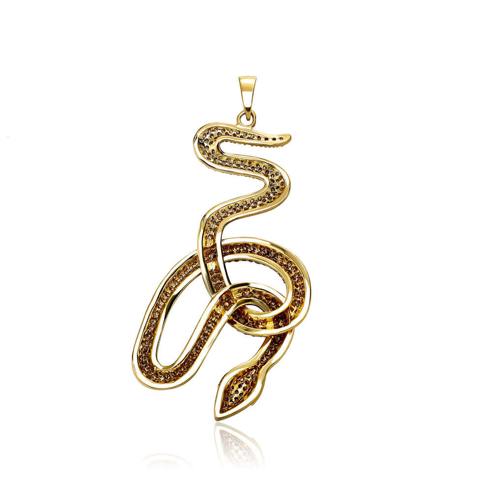 Unique Zircon Inlaid Snake Pendant Fashion Trend Gold Necklace Clavicle Chain