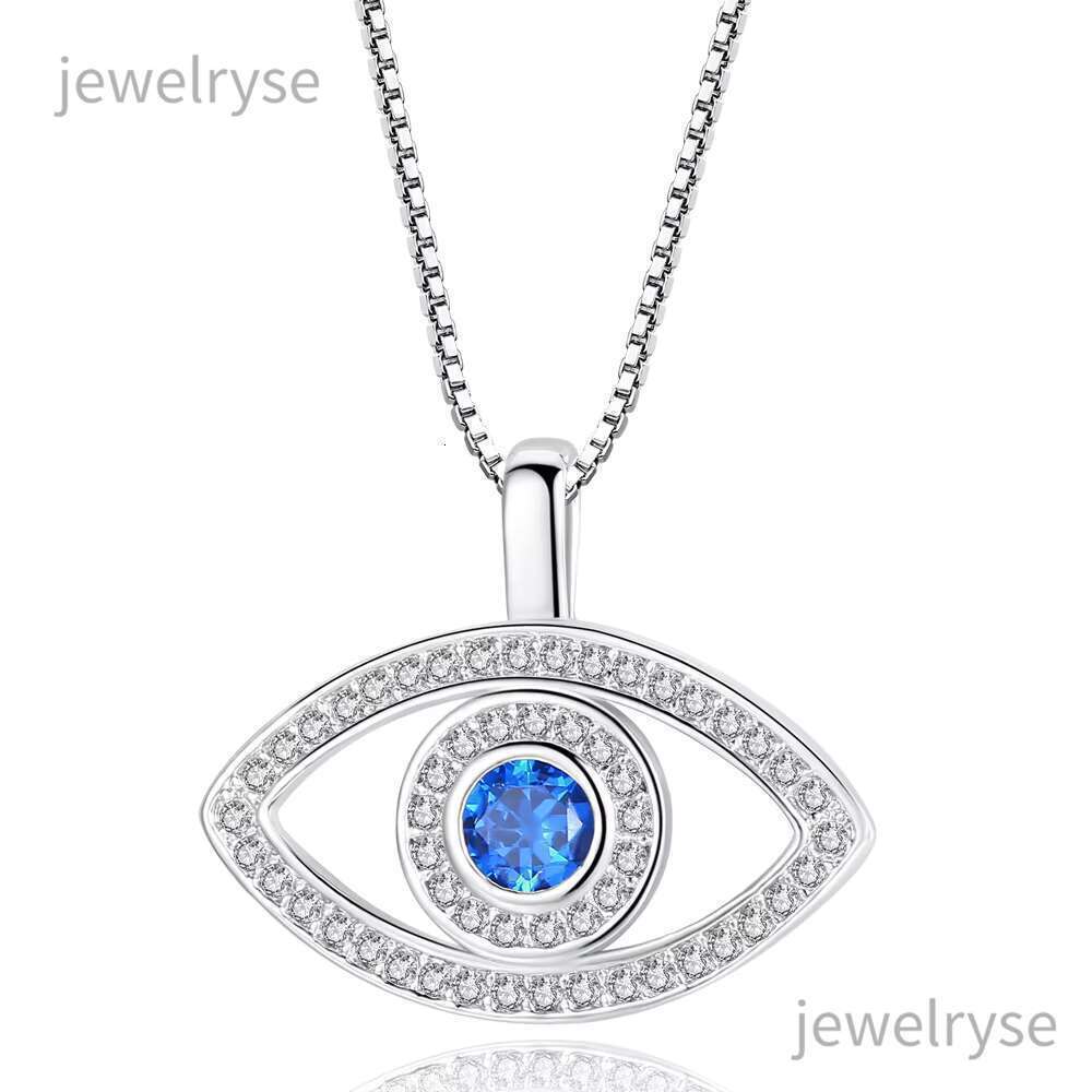 DHcollections Necklace With Personality Fashion Devils Simple Temperament Blue Eyes Zircon Collarbone Chain
