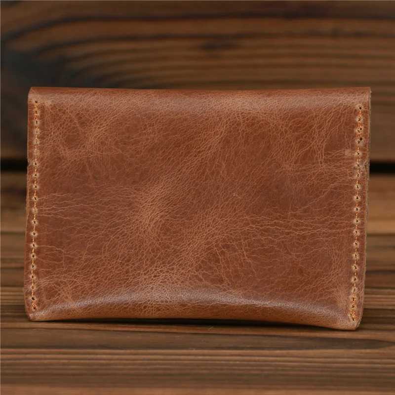 Mens Genuine Leather Business Card Holder - Slim ID Case Professional Wallet for Office Travel Z250621