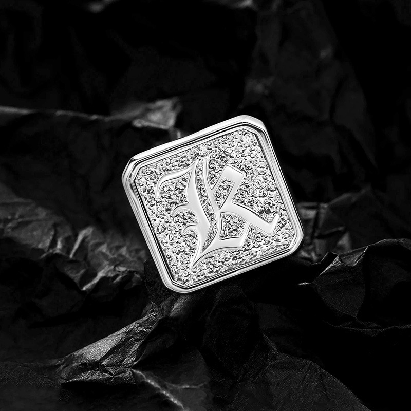 Bold Men's Diamond Inlaid Hip Hop Fashion Personalized Wide Band Ring Trendy Accessory