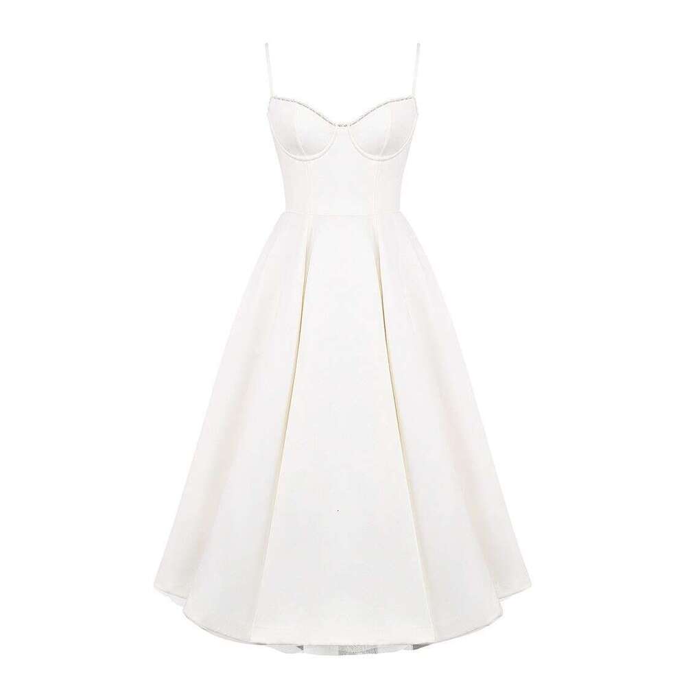 White Skirt Maxi Skirt High End Women S Sexy Spaghetti Strap Hard Mesh Large Hem Long Elegant Gown Dress Long Skirt