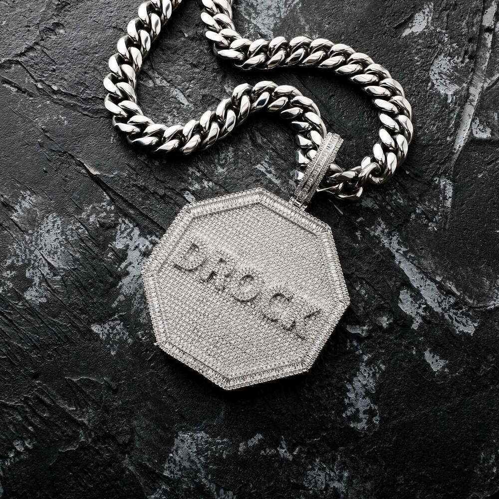 Chinese Rap Style National Trend Hip-Hop Full Dia English Letter DIY Pendant Necklace Unisex Trendy Accessories