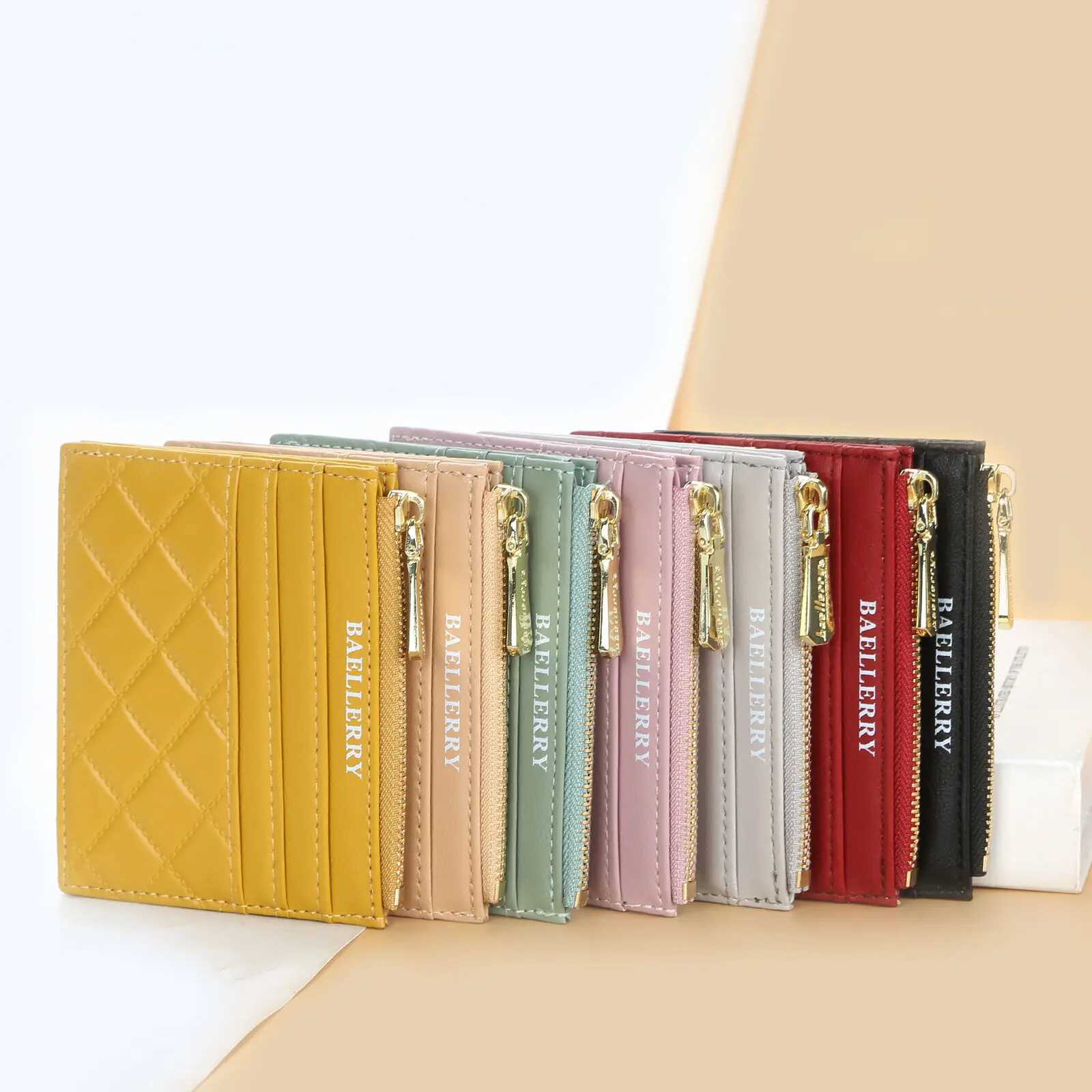 New Mini Women Wallets Card Wallets Slim Zipper PU Leather Top Quality Fashion Female Purse Card Holder Wallet Z250621