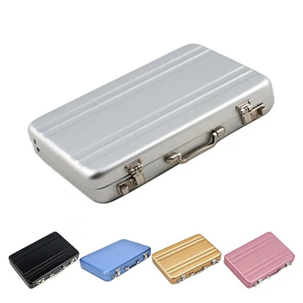 Mini Suitcase Bank Card Box For Men Aluminum Metal Business ID Case Women Jewelry Organizer Fashion Accessories Z250621
