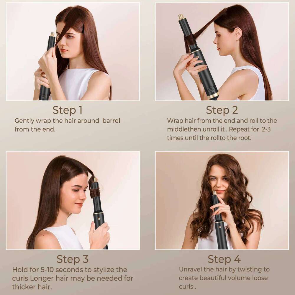 5 In 1 Blow Negative Ionic Hot Air Brush Electric Hair Dryer With Comb For Fast Drying Curling