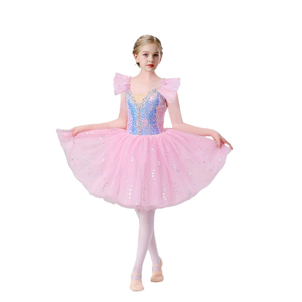 Girls' dance dresses, children's sequined ballet costumes, campus dance programs, stage collective performance costumes