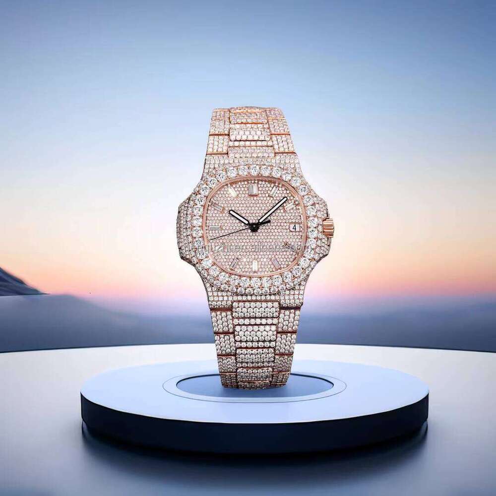 41mm Luxurious Brand Moissanite Stainless Steel Wristwatch Men Hip Hop Iced Out Watch Crystal Wholesale Price