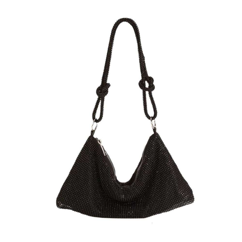 2024 New Women's with Rhinestones Handbag Party Evening Rhinestone Underarm Handheld Small Bag