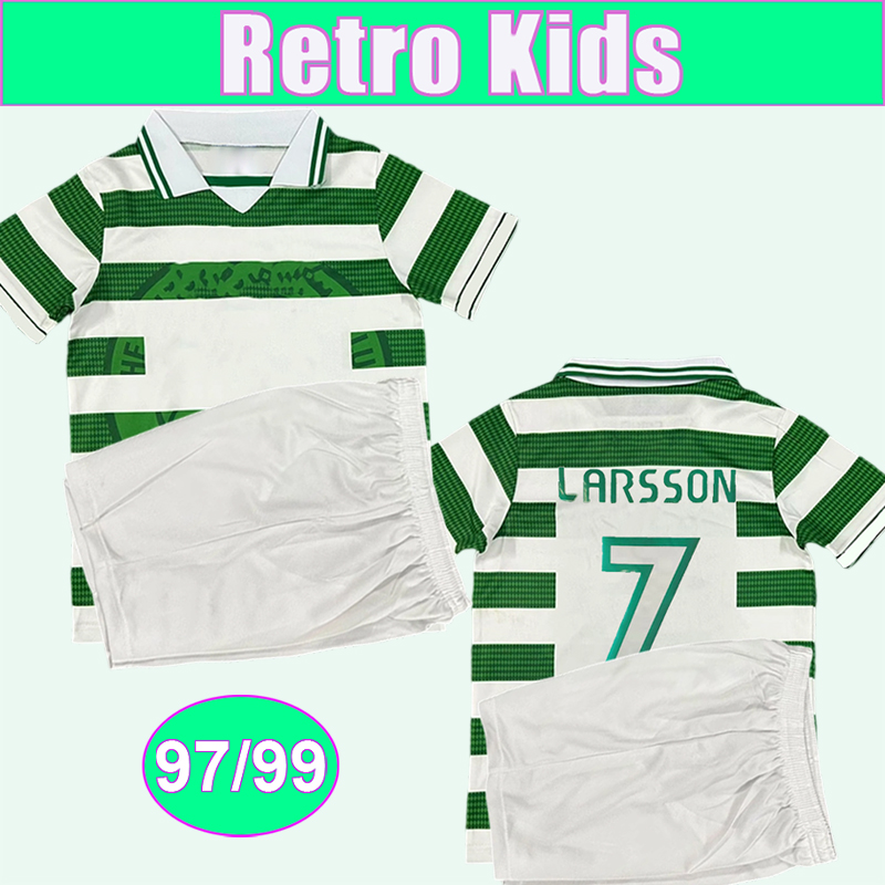 1997 1999 LARSSON RETRO Kids kit Soccer Jerseys VIDUKA MORAVCIK MJALLBY BLINKER BRATTBAKK vintage Home Vintage Football Shirts