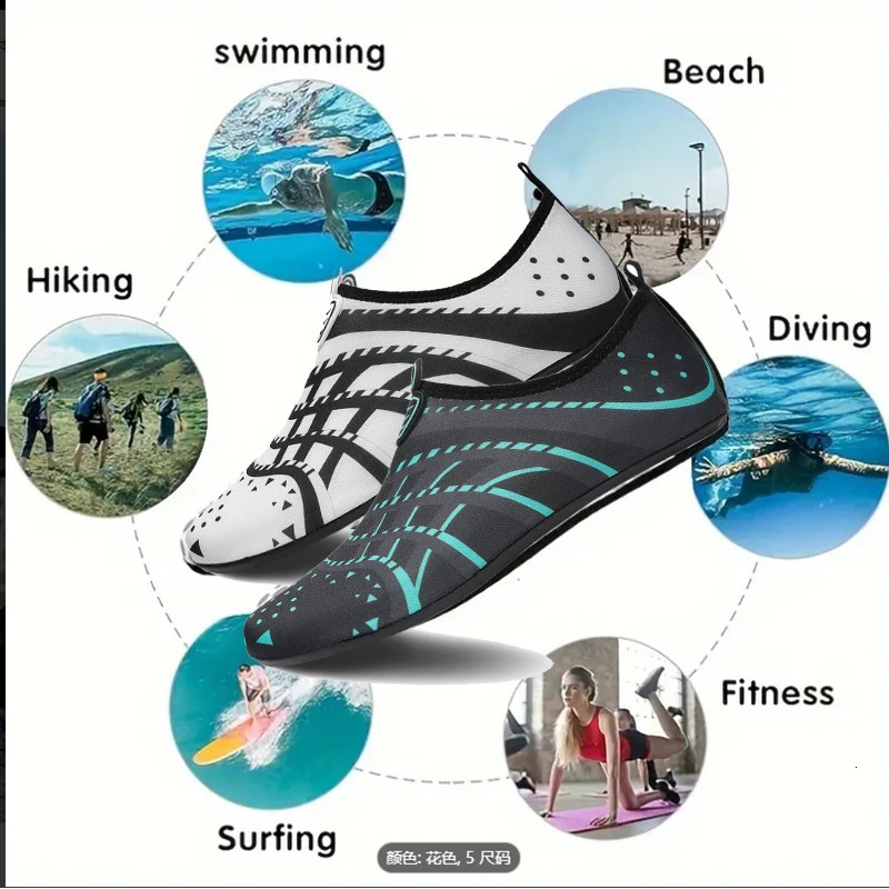 Men Beach Aqua Sock Swimming Water Sport Barefoot Sneaker Gym Yoga Fitness Dance Swim Surfing Diving Snorkeling Shoes 250612