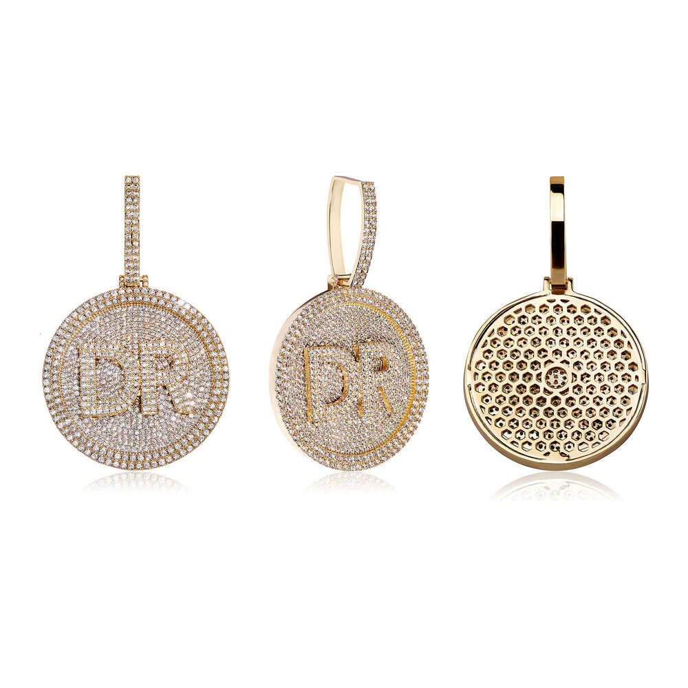 Jin Ao New Full Dia Round Hip-Hop Pendant Necklace Letter DIY