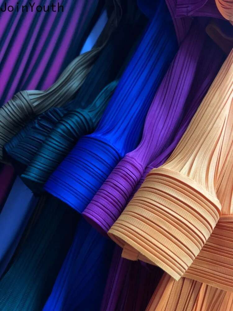 Folds Skirt Women Fashion Ruffles Jupe 2025 Faldas Mujer De Moda High Waist Solid Color A-line Saia Thin Summer Pleated Skirts