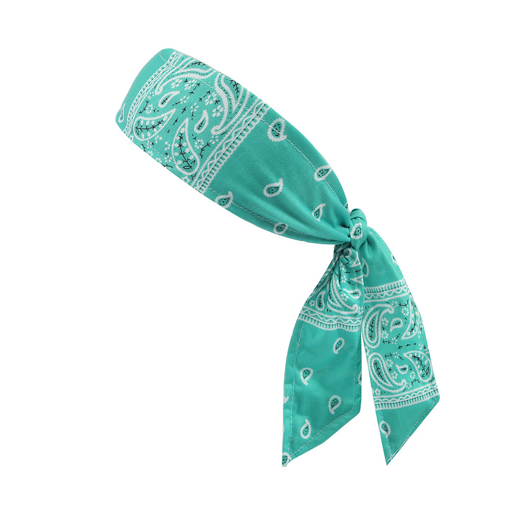 European and American Paisley patterned Street Sports Headband Tie on Polyester Sweat absorbing Headband for Cycling Running and Summer Cooling Ice Si