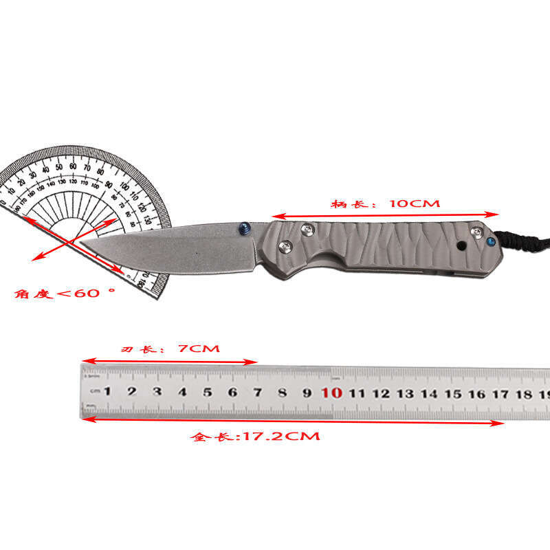 New Style Titanium Alloy Handle Wave Pattern High Hardness 9Cr13Mov Steel Stone Wash Fishing Survival knife EDC Knife