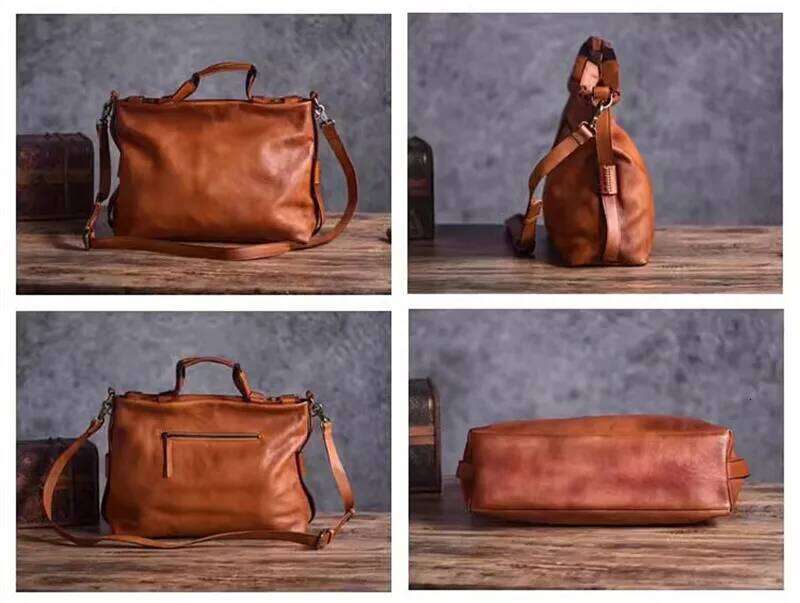 Vintage Designer Genuine Leather Men's Messenger Casual High Quality Soft Real Cowhide Outdoor Travel Work Shoulder Bag