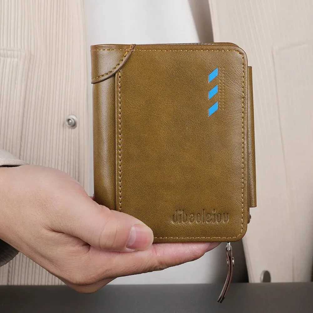 Mens Wallet Fashion Pu Soft Leather Wallet Card Holder Zipper Coin Pocket Coin Wallet Multi Card Wallet Gift Mens Wallet Z250621