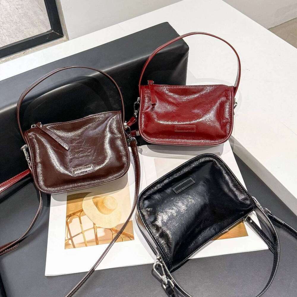 Vintage messenger cowhide Brown leather Soft Leather Large Capacity minimalist Crossbody women female bag