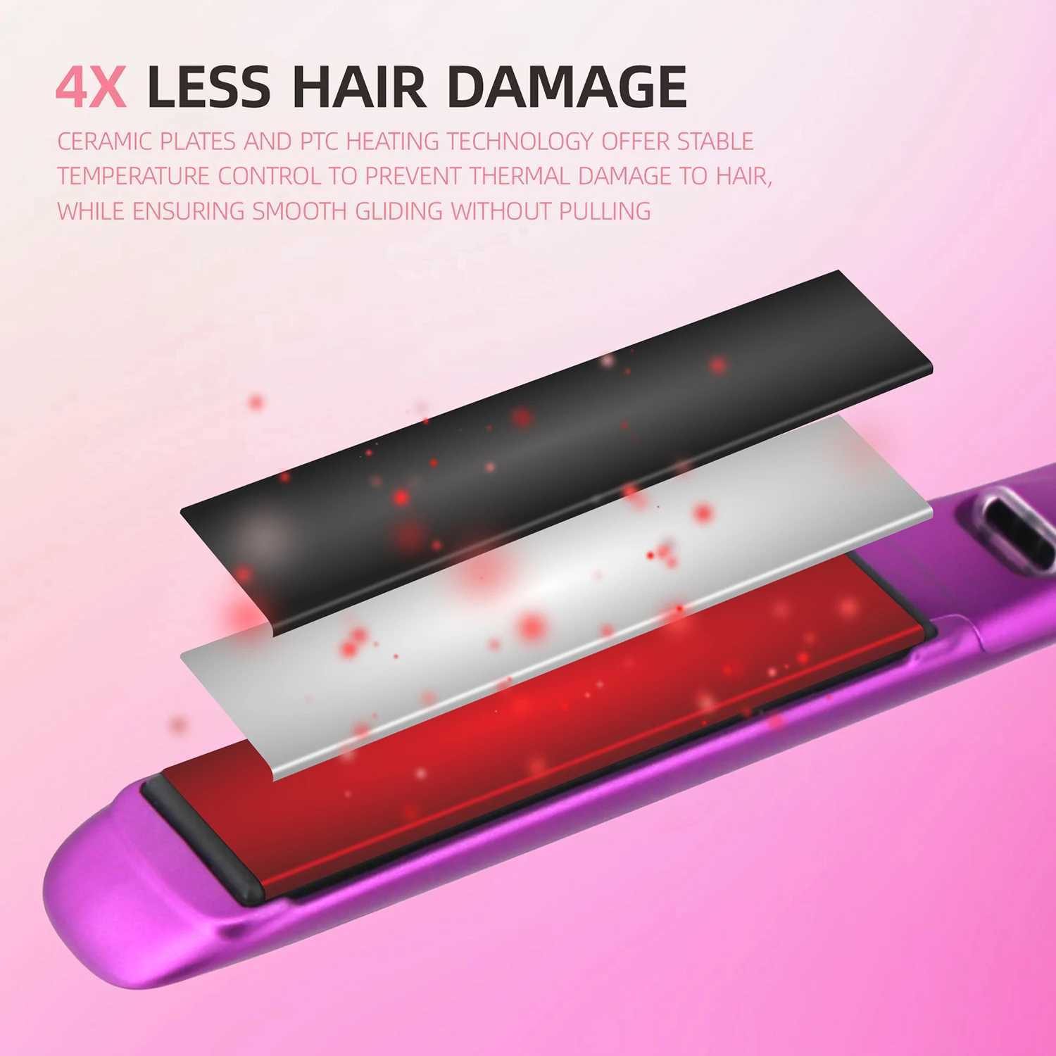 Hair Straightener Curler Plasma Keratin Treatment 500F Hair Flat Irons For Frizzy Hair Styling Tool 110-240V Dual VoltageXJ250621