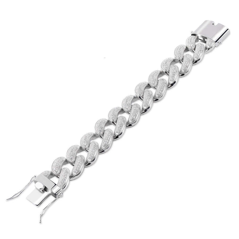 28MM Exaggerated Hip-Hop Necklace Full Dia Cuban Chain Personality Trendy Men's Bracelet Jewelry