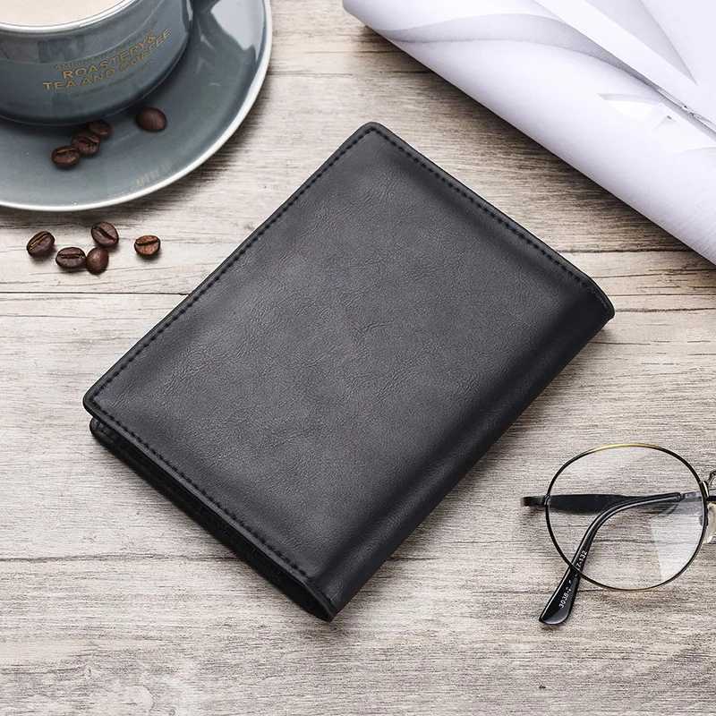 New Soft Genuine Leather Mens Passport Cover ID Card Case Purse Bank Holder Travel Wallet For Men Black Brown Z250621