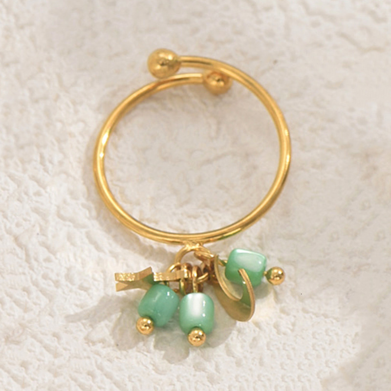 Style Women's Personality Inlaid Rice Bead Design Star Moon Open Versatile Index Finger Ring