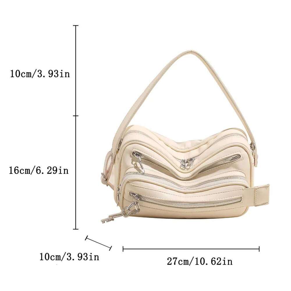Large Capacity Soft Leather Messenger Women Multiple Zippers Pouch Shoulder Bag Casual Handbag Big Travel Crossbody Bags