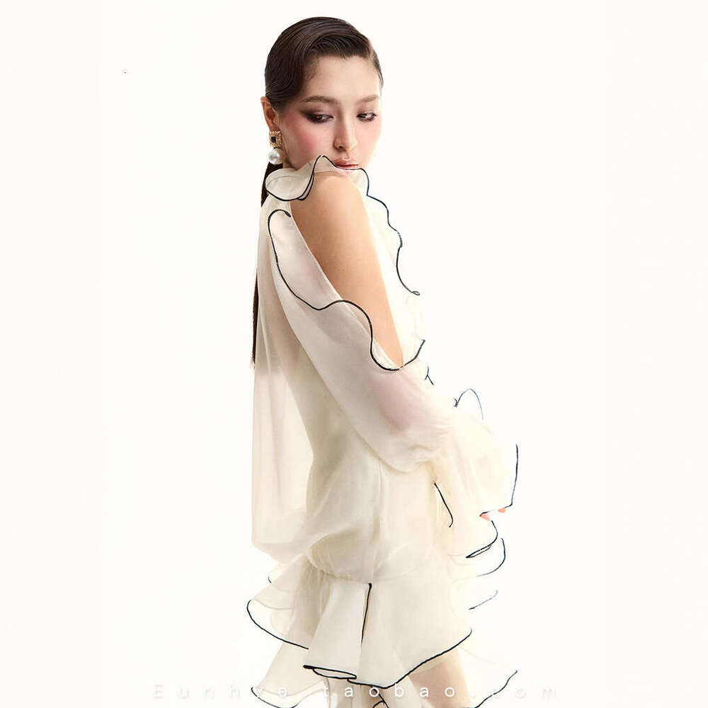 White Skirt Maxi Skirt Vietnam Spring Summer New Pure Desire Gentle Off White Ruffle Dress Long Skirt